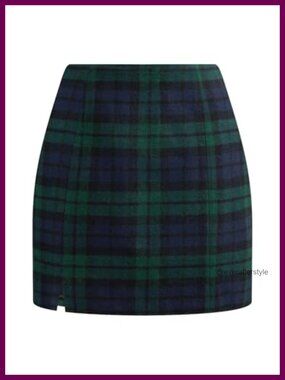 High Waisted Plaid Mini Skirt Bodycon Pencil A-Line Fall Casual